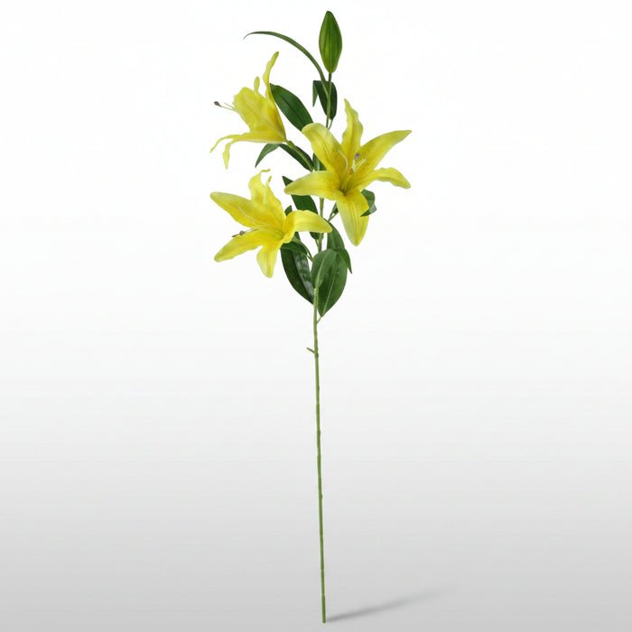 100cm Yellow Lily and Fern Display Glass Vase
