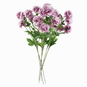 Pack of 6 x 70cm Pink Artificial Carnation Stem – 24 Flowers  –...