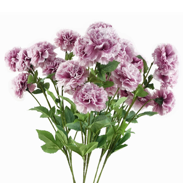 Pack of 6 x 70cm Pink Artificial Carnation Stem – 24 Flowers  –...