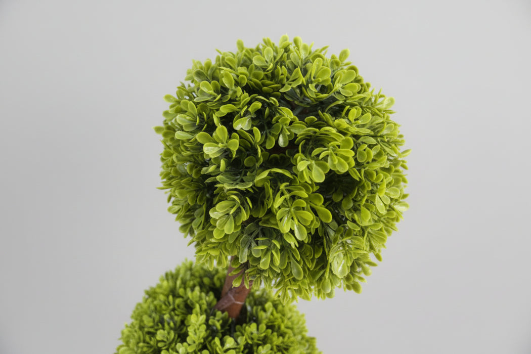 Pair of Green Double Ball Topiary Trees 90cm