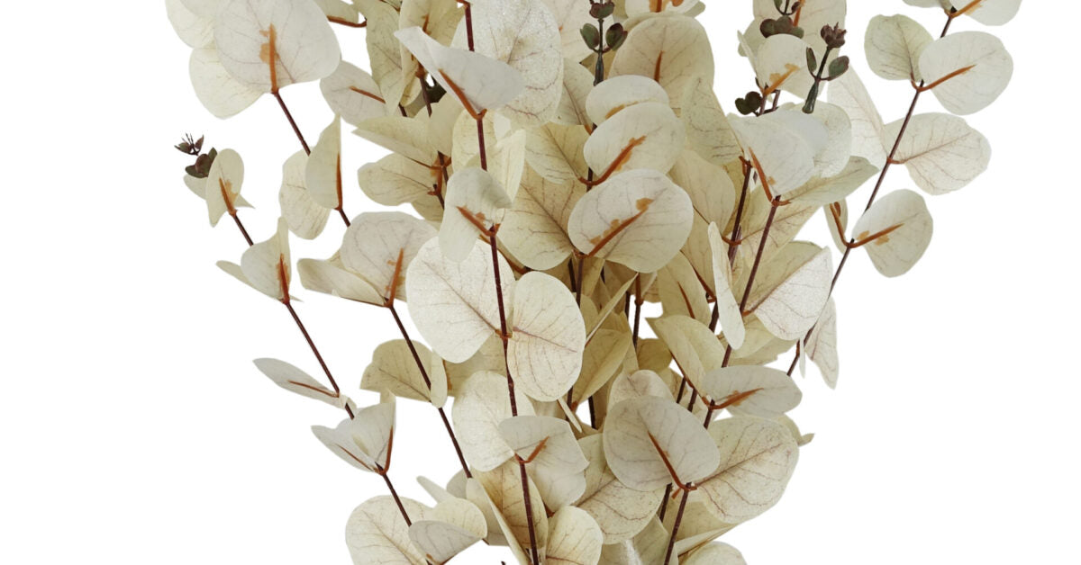 Pack of 6 x 80cm White Eucalyptus Foliage Stem