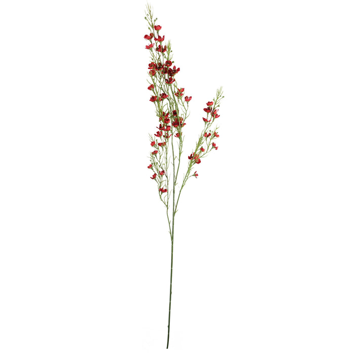 Pack of 6 x 100cm Artificial Foliage Stem with Small Flowers - Red