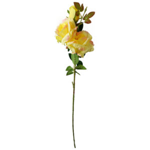 Faux Yellow Rose Stems – Pack of 6 (80cm)