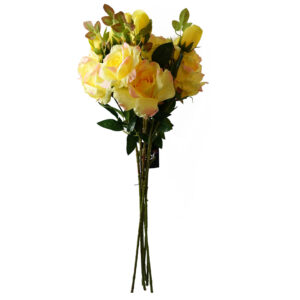 Faux Yellow Rose Stems – Pack of 6 (80cm)