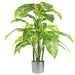 100cm Large Foxs Aglaonema (Spotted Evergreen) Tree Artificial Plant with Silver Metal Planter