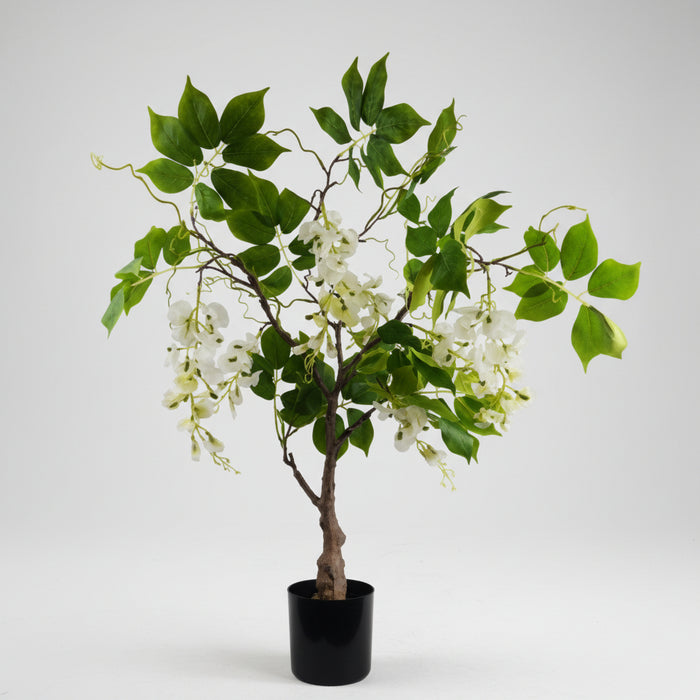 90cm Faux White Wisteria Tree
