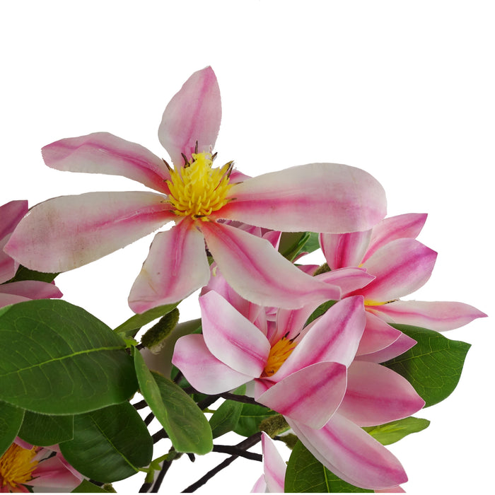 6x 100cm Pink Magnolia Floral Spray Artificial