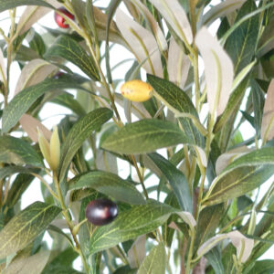 150cm Stylish Natural Look Faux Olive Tree with Wooden Trunk