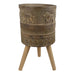 55cm x 29cm Jungle Planter with Legs Embossed Lion Elephant Large