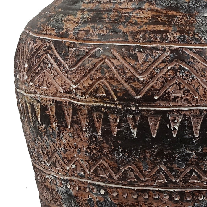 40cm x 32cm Aztec Large Composite Textured Vase Composite Plant Pot