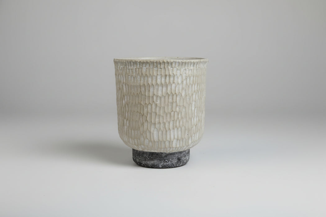 Brushed Gold Stone Effective Composite Planter. 32cm x 29cm