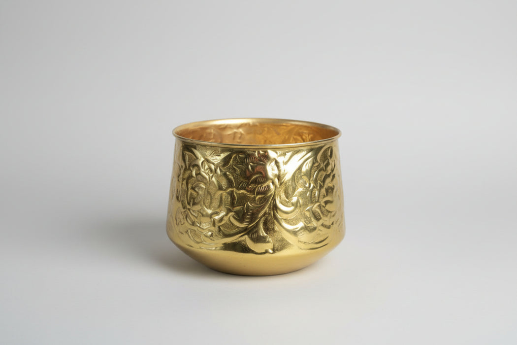 18cm Gold Swirl Metal Planter