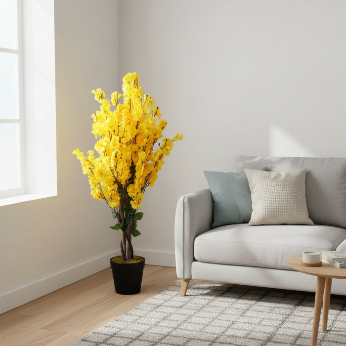 90cm Faux Yellow Blossom Tree