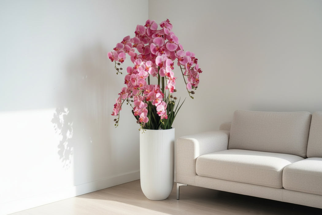 Stunning 150cm Artificial Pink Orchid Potted with Floral Display