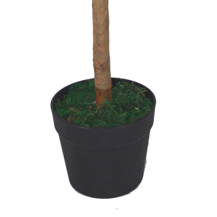 90cm (3ft) Plain Natural Trunk Artificial Topiary Bay Laurel Ball Tree