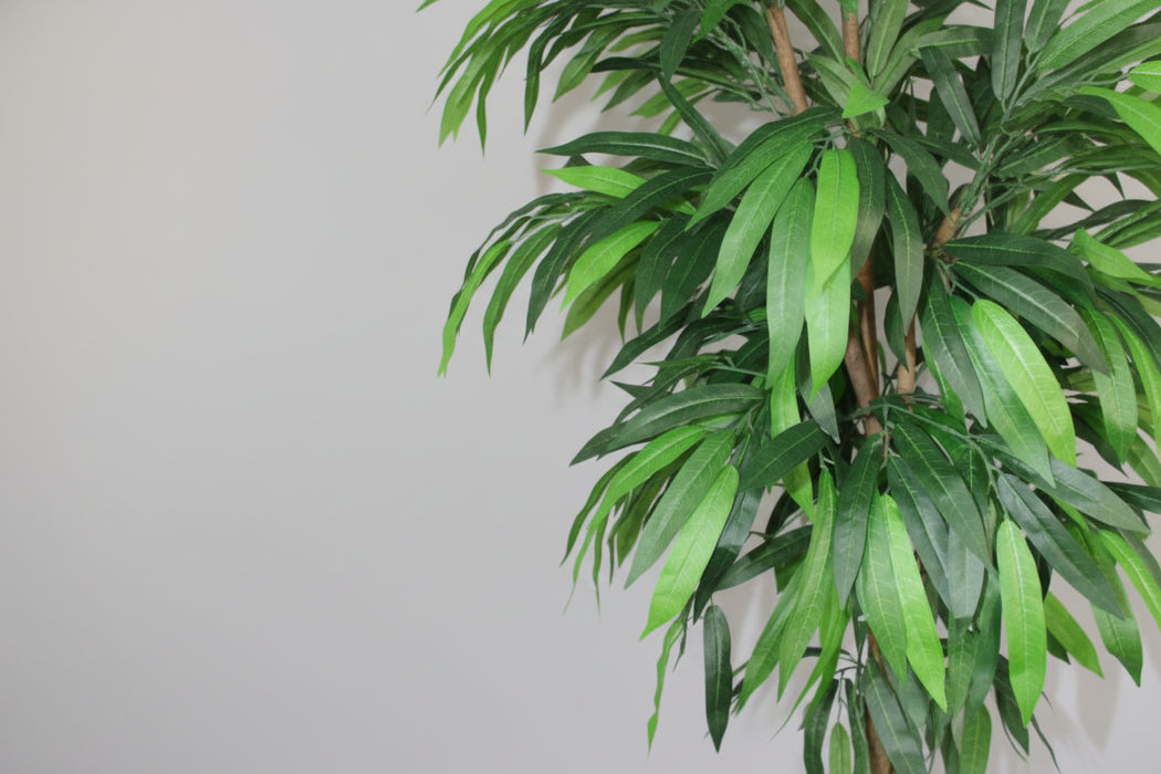 120cm Large Artificial Mango Tree Plant with Metal Planter