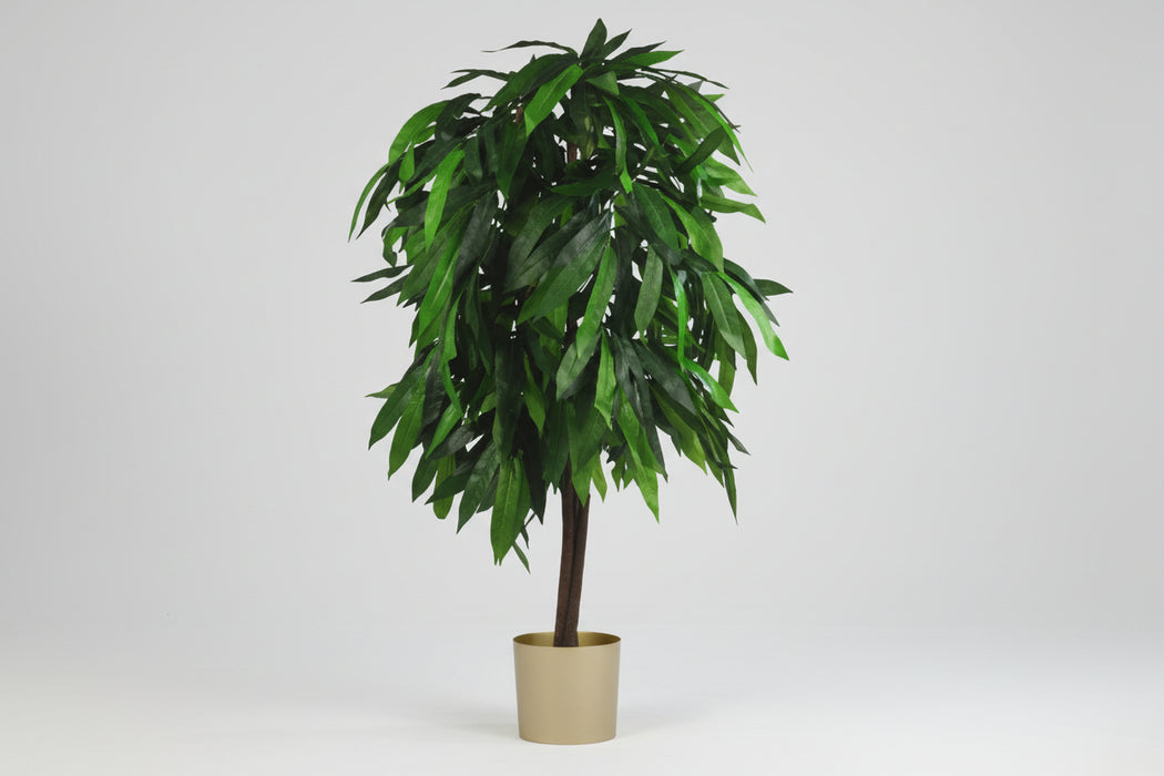 120cm Large Artificial Mango Tree Plant with Metal Planter