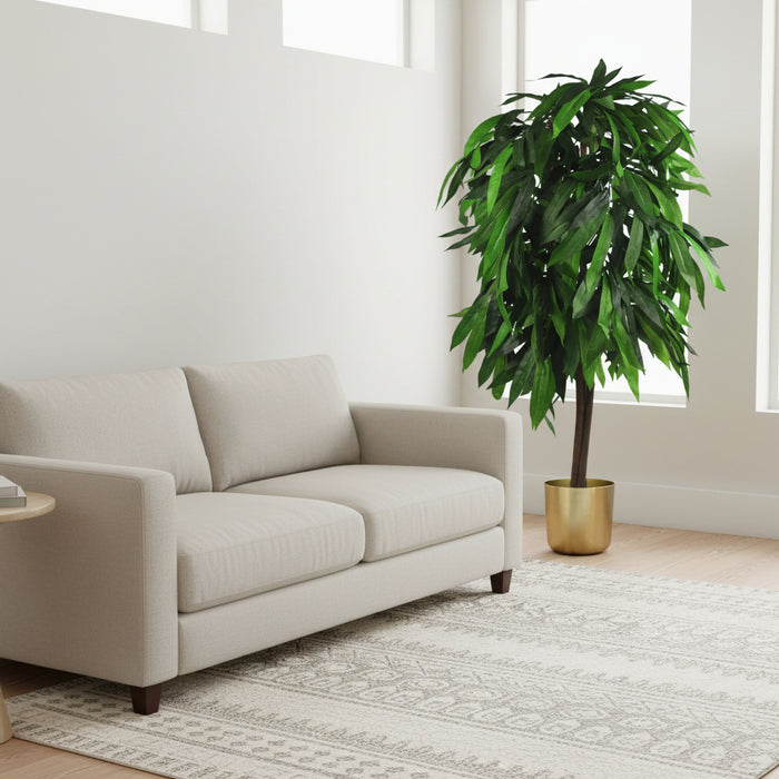 120cm Large Artificial Mango Tree Plant with Metal Planter