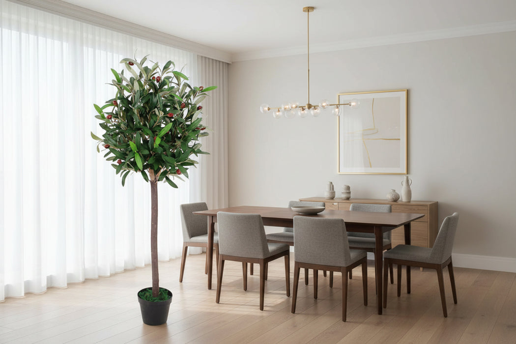 90cm Faux Olive Bay Style Topiary Fruit Tree