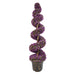 120cm Pair of Purple Large Leaf Spiral Topiary Trees with Decorative Planters