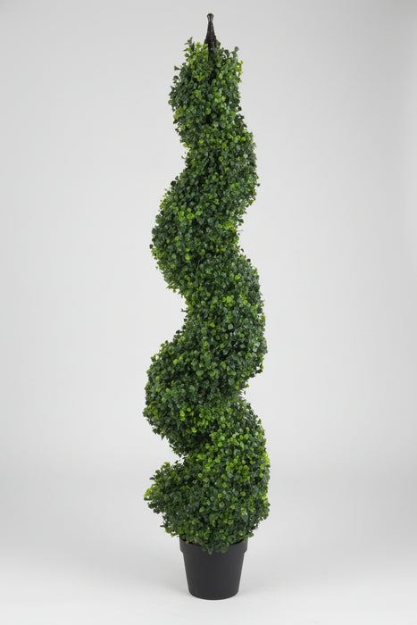 120cm Boxwood Tower Tree Topiary Spiral Metal Top