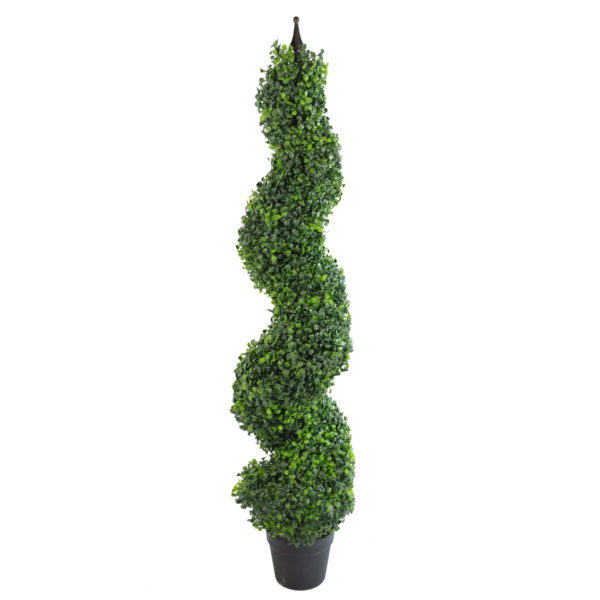 120cm Boxwood Tower Tree Topiary Spiral Metal Top