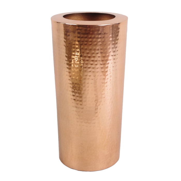 Leaf Metal Vase Large 15 x 30cm High Hammered Antique Copper Colour