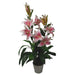 90cm (3ft) Artificial Lilies Stargazer Style Lily Plant Large Flowers