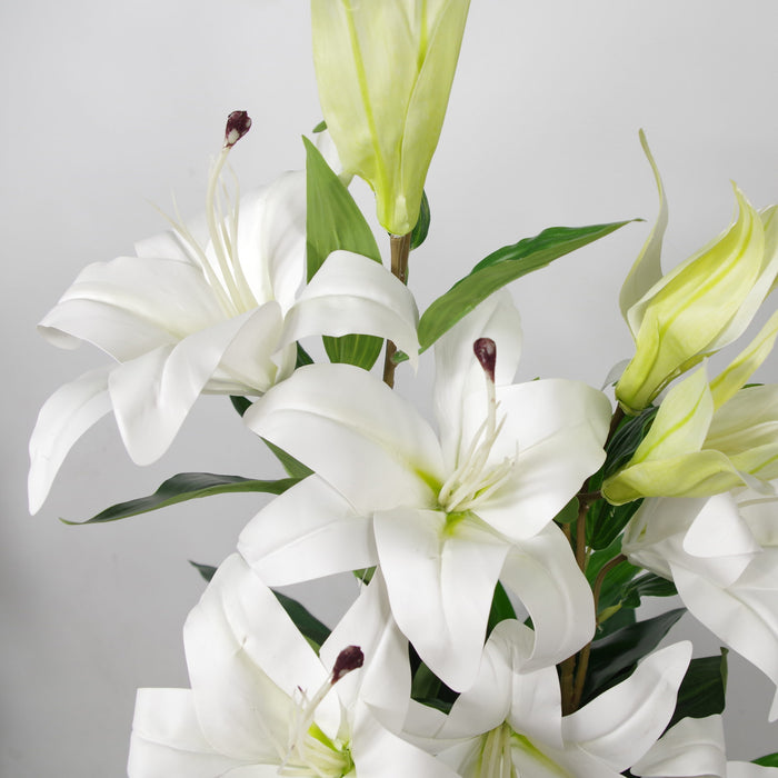 90cm (3ft) Artificial Lilies Stargazer Style Lily Plant Large Flowers