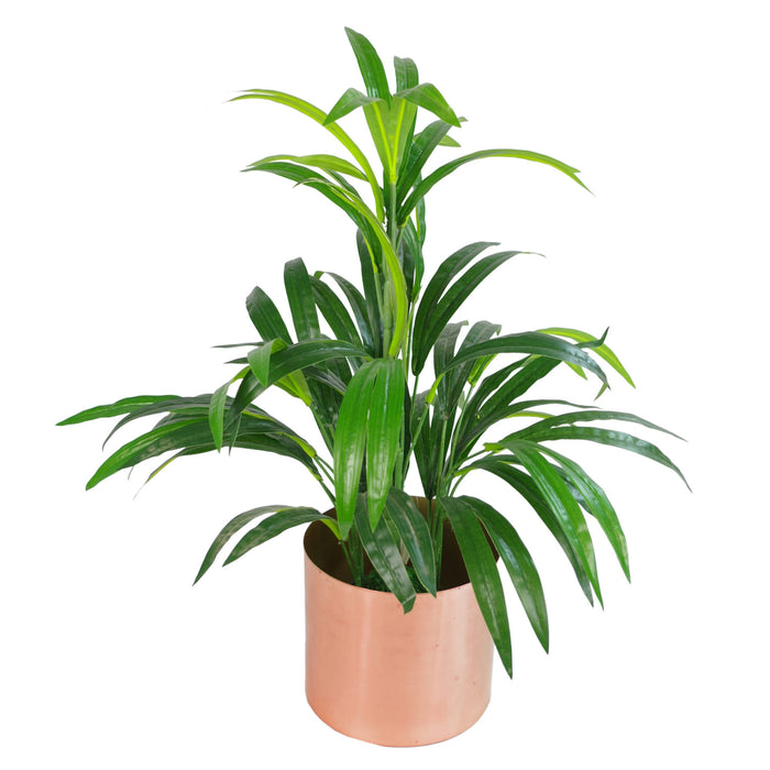 Leaf Metal Planter Plant Pot with Brushed Copper Finish 20 x 18cm