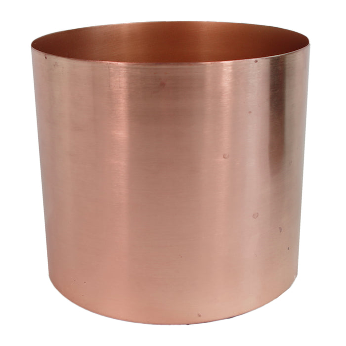 Leaf Metal Planter Plant Pot with Brushed Copper Finish 20 x 18cm