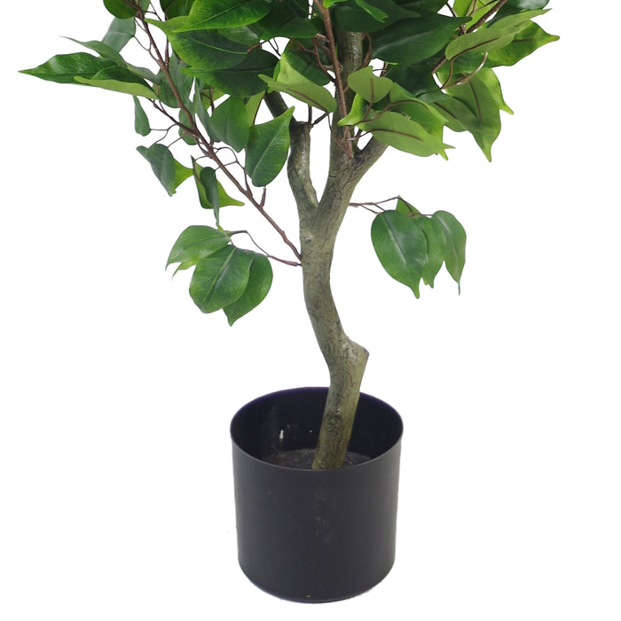 110cm Artificial Evergreen Ficus Tree Copper Planter