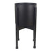 Leaf Metal Planter Plant Pot Black 20 x 18cm