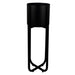 Leaf Metal Planter Plant Pot Black 20 x 18cm