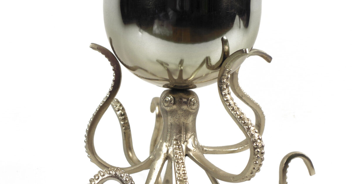 28cm Silver Metal Octopus Bowl Style Planter