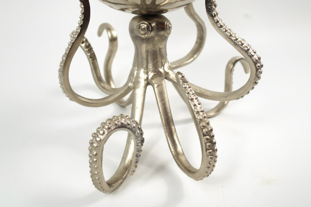 28cm Silver Metal Octopus Bowl Style Planter