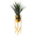 90cm Gold Planter with Artificial Yukka Plant