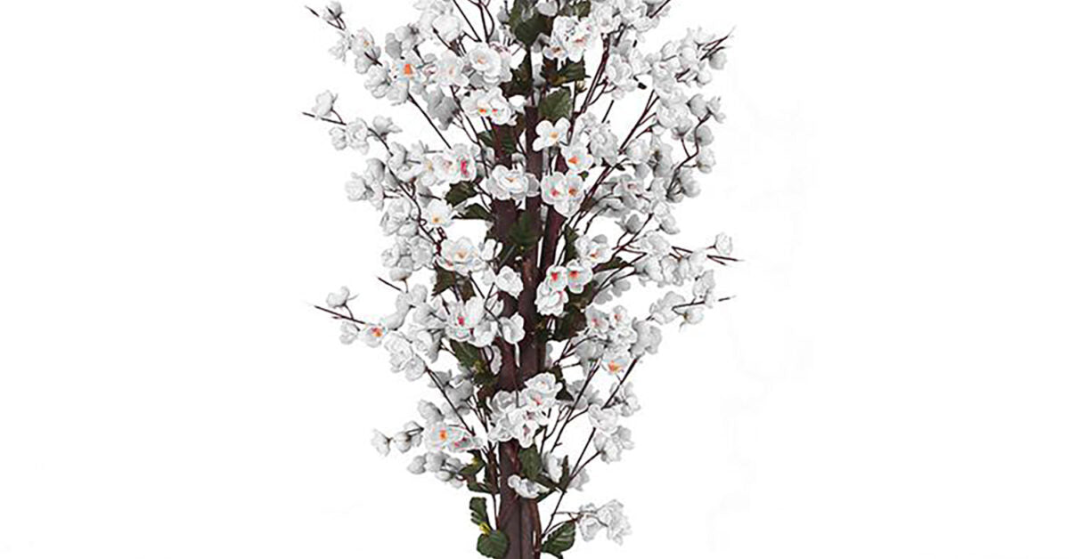 120cm Artificial White Blossom Tree