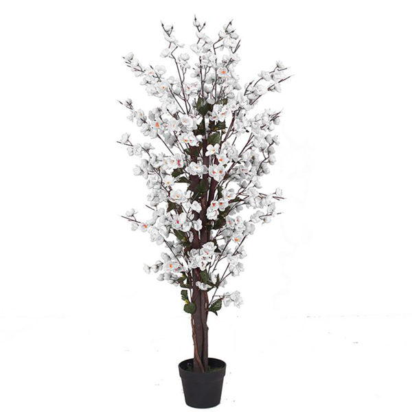 120cm Artificial White Blossom Tree
