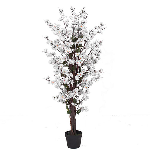 120cm Artificial White Blossom Tree