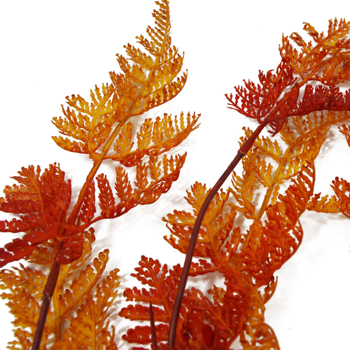 6 x 100cm Artificial Hanging Maidenhair Fern Plant Autumn Orange