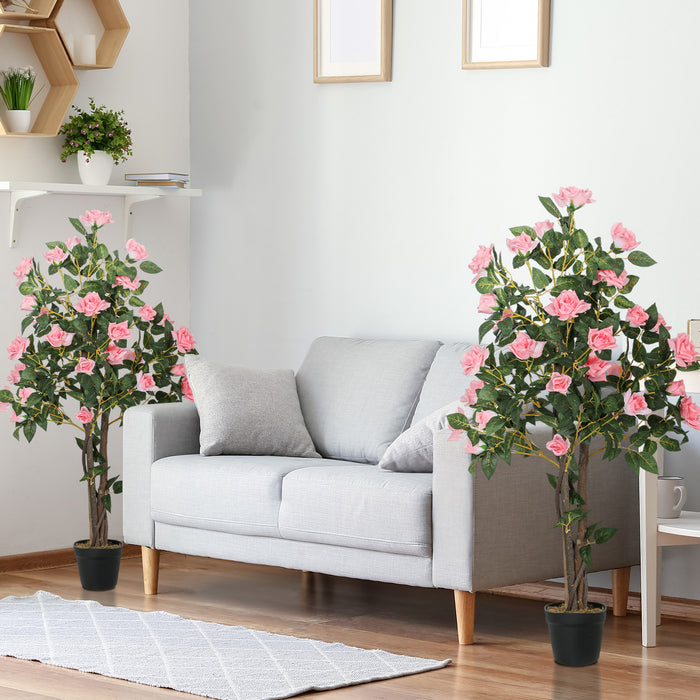 110cm Set of Two Gorgeous Faux Rose Plants