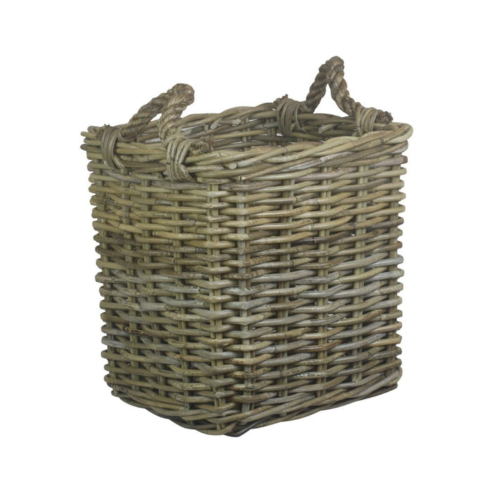 Square Grey Rattan Basket Plant Pot