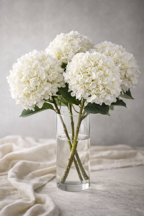 73cm Oversized Faux White Hydrangea