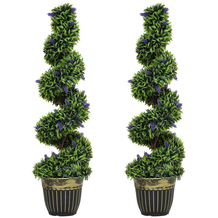 115cm Set of Two Topiary Lavender Trees.