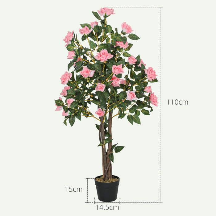 110cm Set of Two Gorgeous Faux Rose Plants