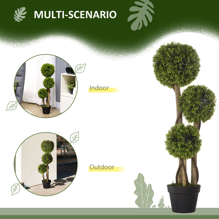 90cm Boxwood Ball Topiary Tree in Pot Home Indoor Outdoor Decor, Light Green