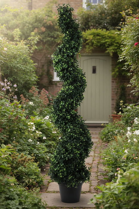 Artificial Natural Boxwood Spiral Topiary 120cm