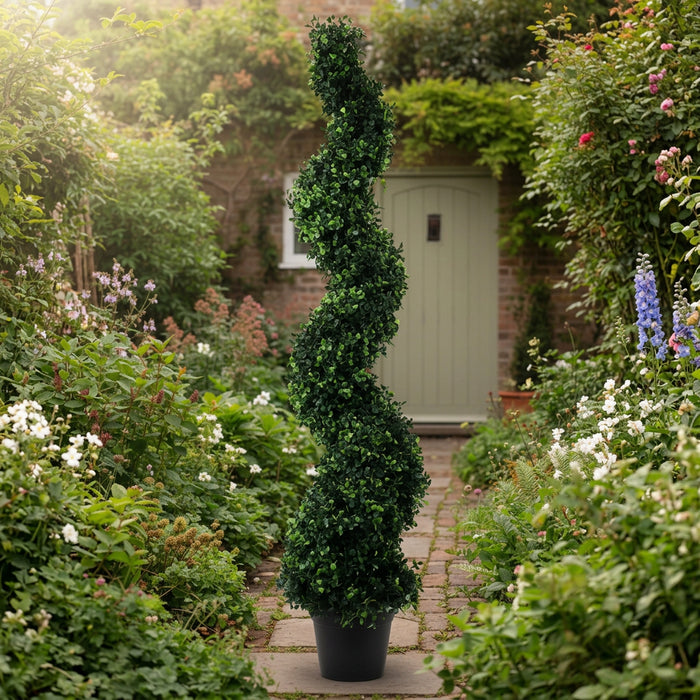 Artificial Natural Boxwood Spiral Topiary 120cm