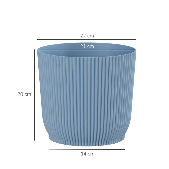 Set of Two 22cm Planters - Blue